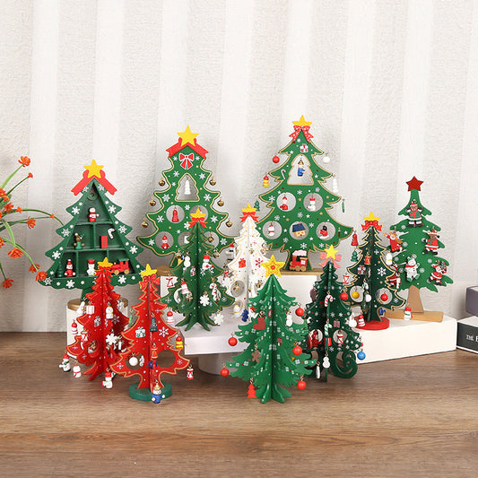 📢📢40% OFF !! ⏰ DIY Wooden Christmas Tree Ornament Set – Build, Decorate & Play! ✨