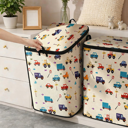 📢📢40% OFF !! ⏰Large Foldable Canvas Storage Organizer – Durable, zippered lid & reinforced handles – Perfect for home, closet & travel ✨