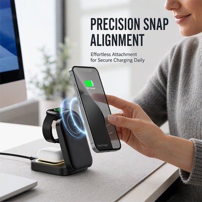 📢📢40% OFF !! ⏰3 in 1 Foldable Wireless Charging Station 15W Fast Charger Desktop Stand