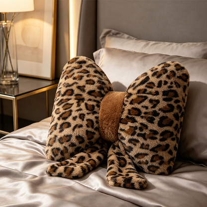 📢📢40% OFF !! ⏰Leopard Print Bowknot Throw Pillow