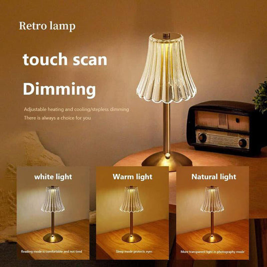 📢📢40% OFF !! ⏰Retro Rechargeable Table Lamp with Touch Dimming