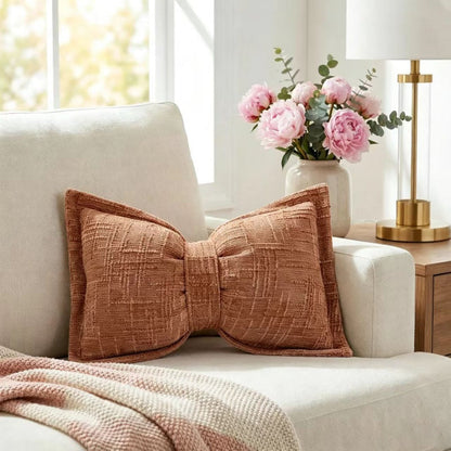 📢📢BUY 1 GET 1 FREE !! ⏰Soft Chenille Bow-Shaped Throw Pillow