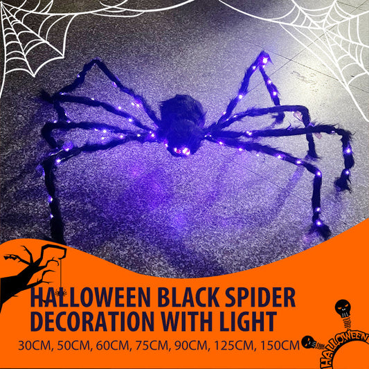 📢📢50% OFF !!⏰ Halloween Black Spider Decoration with Light