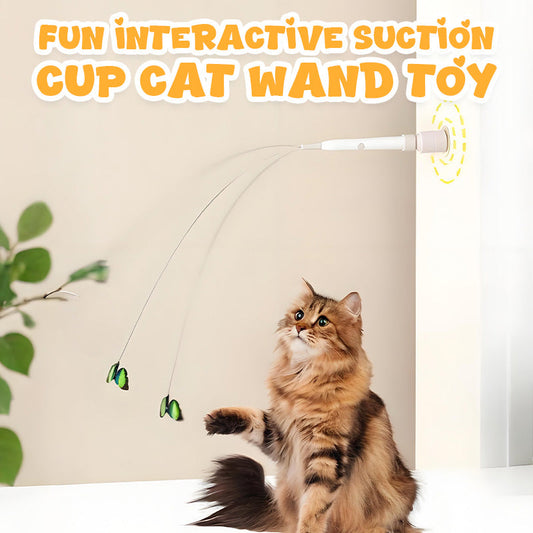 📢📢40% OFF !! ⏰Fun Interactive Suction Cup Cat Wand Toy😻