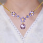 📢📢40% OFF !! ⏰Elegant Purple Zircon Flower Pendant Necklace