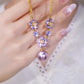 📢📢40% OFF !! ⏰Elegant Purple Zircon Flower Pendant Necklace