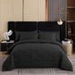 📢📢40% OFF !! ⏰ 3-Piece Quilted Comforter Set with Shams – All-Season Microfiber