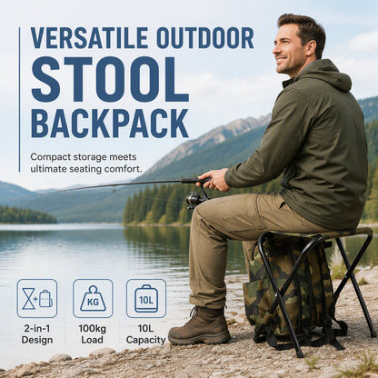 📢📢40% OFF !! ⏰Portable Folding Chair Backpack 2-in-1 Outdoor Camping Stool