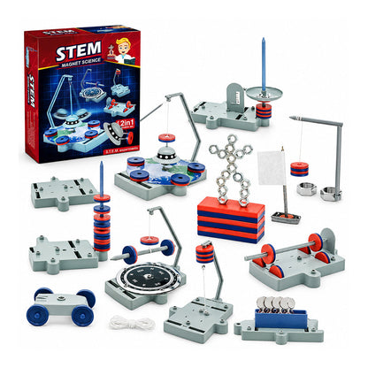 📢📢40% OFF !! ⏰ 12-in-1 Magnet Science Experiment Kit – Educational Toy – Master Magnetic Science, Build a Maglev Train & Defy Gravity! ✨