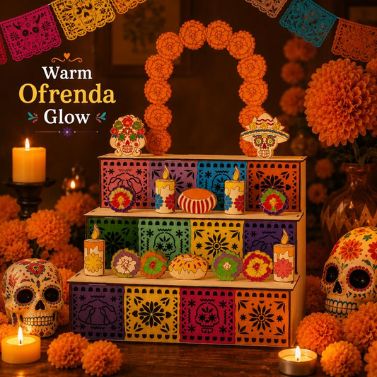 Day of the Dead Wooden 3-Tier Ofrenda Display