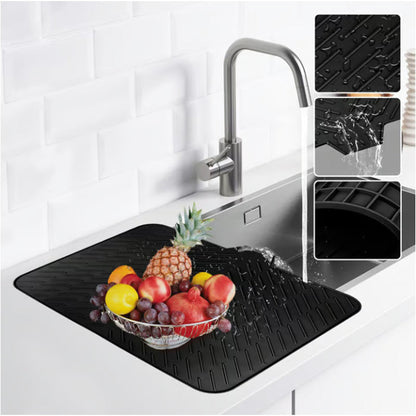 📢📢40% OFF !! ⏰Large Size Silicone Drying Mat with Drain Lip