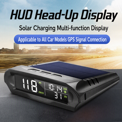 📢📢40% OFF !! ⏰ 2026 Sale — Over 24,000 Sold!🚗 Solar GPS Head‑Up Display‑Auto Brightness Speed Warning HUD ☀️
