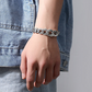 📢📢40% OFF !! ⏰ Men's Retro Mantra Bracelet – Six-Syllable Design, Stylish & Meaningful – Vintage Silver Finish with Dual-Chain Look ✨