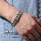 📢📢40% OFF !! ⏰ Men's Retro Mantra Bracelet – Six-Syllable Design, Stylish & Meaningful – Vintage Silver Finish with Dual-Chain Look ✨