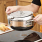 🍤 304 Stainless Steel Japanese Tempura Fryer Pot – Mini Deep Frying Pan with Thermometer & Oil Drain Rack
