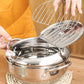 🍤 304 Stainless Steel Japanese Tempura Fryer Pot – Mini Deep Frying Pan with Thermometer & Oil Drain Rack