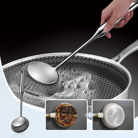 📢📢40% OFF !! ⏰Versatile stainless steel pot cleaner with handl