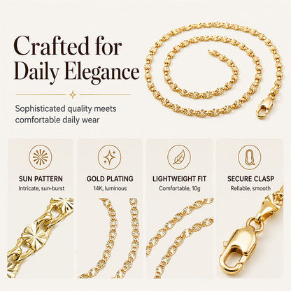 📢📢40% OFF !! ⏰Women's Elegant Gold Plated Flat Chain Necklace