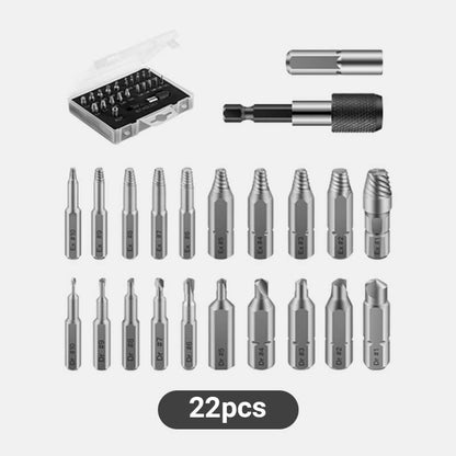 📢📢40% OFF !! ⏰ 22PCS Screw Extractor Set – Alloy steel, removes rusted & stripped bolts ✨