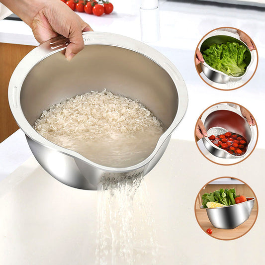 📢📢40% OFF !! ⏰Stainless Steel Rice Strainer Bowl