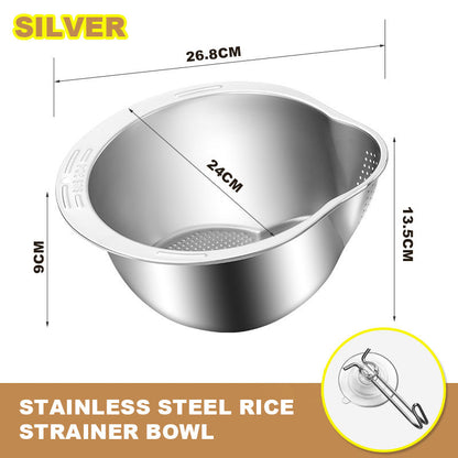 📢📢40% OFF !! ⏰Stainless Steel Rice Strainer Bowl