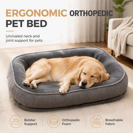 📢📢40% OFF !! ⏰ All‑Season Ergonomic Comfort Pet Bed – Snug, Breathable, Cozy ✨