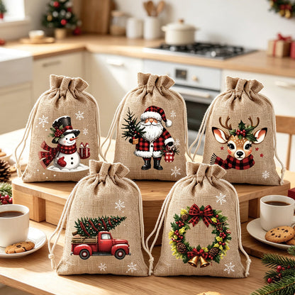 📢📢50% OFF !! ⏰Christmas Drawstring Gift Bags