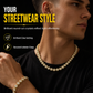 📢📢40% OFF !! ⏰Men's Hip Hop Round Rhinestone Necklace Fully Paved Crystal Chain for Street Dance