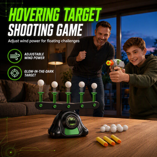 📢📢40% OFF !! ⏰Electric Hovering Ball Target Shooting Game Set with Toy Guns and Floating Balls Glow in the Dark Electronic Target for Kids