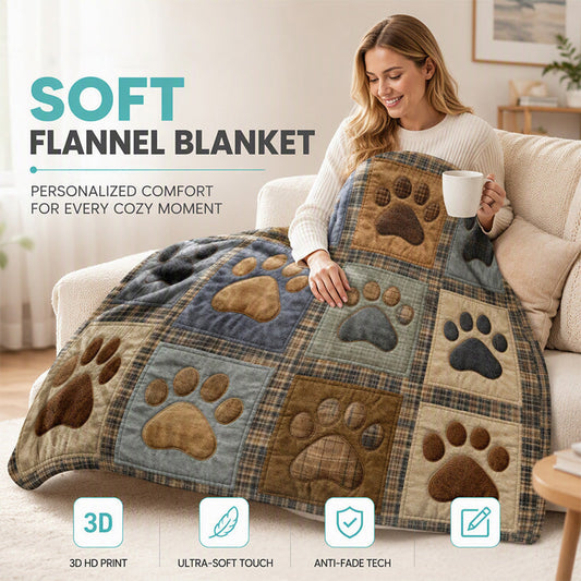 📢📢40% OFF !! ⏰ Cute Paw Print Soft Flannel Blanket – Cozy Warmth, Vibrant Long-Lasting Print & Versatile Everyday Use – Adorable Comfort for Bedrooms, Sofas & Pet-Friendly Homes 🛋️
