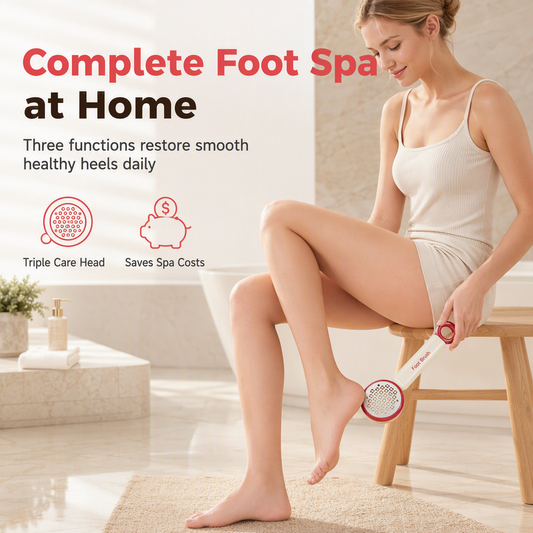 📢📢50% OFF !! ⏰ 3-in-1 Callus Remover & Foot Scrub – Safe 304 Stainless Steel, Soft Rubber Toe Bristles & Pumice Stone – Smooth Soft Feet in 3 Simple Steps 🔧