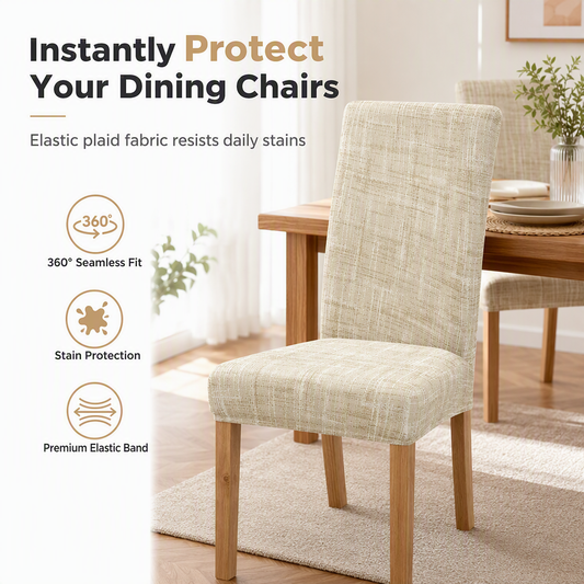 📢📢 40% OFF !! ⏰ Universal Stretch Plaid Chair Cover – Flexible Spandex Fit, Double-Stitching Anti-Slip & Machine Washable – Instantly Refresh Your Dining Chairs 🪑