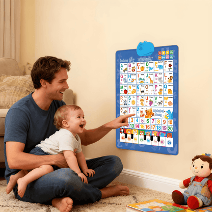 📢📢40% OFF !! ⏰ Bilingual Talking Alphabet Wall Chart – English & Spanish Letters, Interactive Audio Play & Mini Piano – Durable PVC Early Education for Toddlers 📚