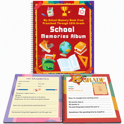 📢📢40% OFF !! ⏰School Memory Book Keepsake Journal Notebook for Students
