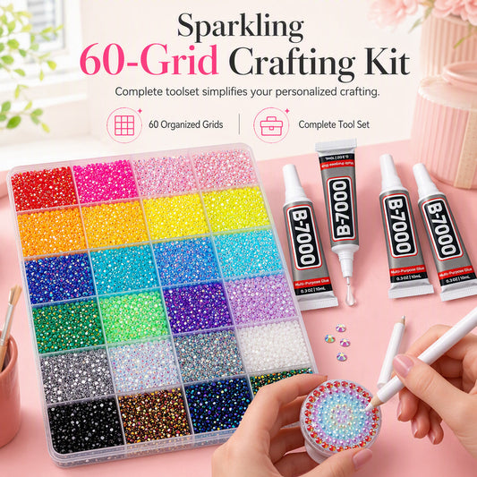 📢📢40% OFF !! ⏰AB Color Jelly Flatback Resin Rhinestones Kit with Storage Organizer Box Glue and Tools for DIY Nail Art Clothes and Phone Case Decoration