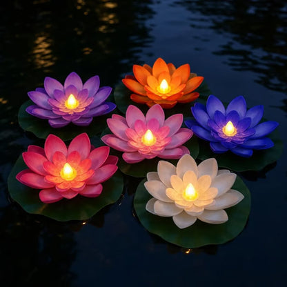 📢📢50% OFF !! ⏰LED Waterproof Floating Lotus Lights