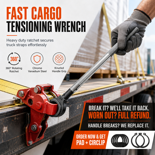 📢📢40% OFF !! ⏰Truck Rope Tightener Ratchet Wrench with 360 Degree Rotation Special Steel Labor Saving Multifunctional Pry Bar Tool