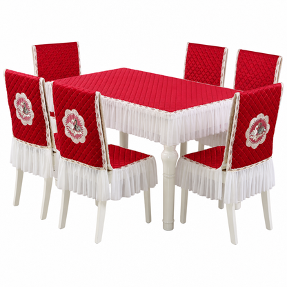 ⏳ 50% OFF! ✨ Modern Minimalist Dining Tablecloth & Chair Cover Set – Thick Quilted Padding, Nordic Swan Embroidery & Diamond Quilting – Elegant Protection for Daily Dining 🪑🦢