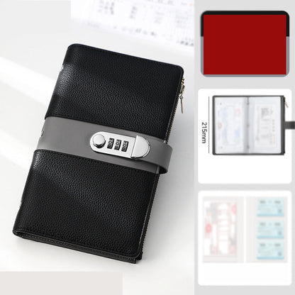Portable Financial Storage Binder with Password Lock