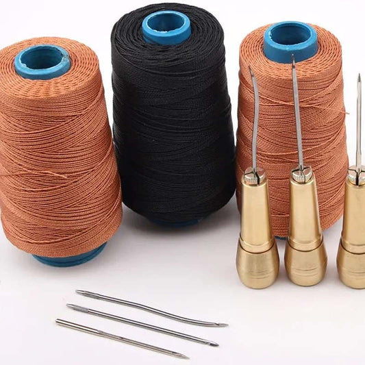 📢📢40% OFF !! ⏰Leather Sewing Awl Kit with Waxed Thread (6 Pcs Set)🪡🧵