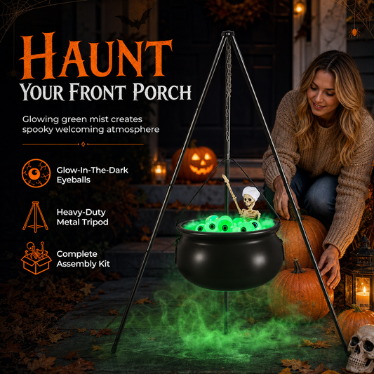 📢📢50% OFF !! ⏰Large Halloween Witch Cauldron with Tripod Stand