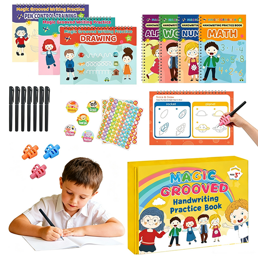📢📢40% OFF !! ⏰Magic Grooved Handwriting Practice Book Set