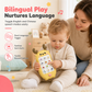 Cartoon Deer Baby Toy Phone Bilingual Early Educational Simulation Smartphone with Music and Stories for Toddlers