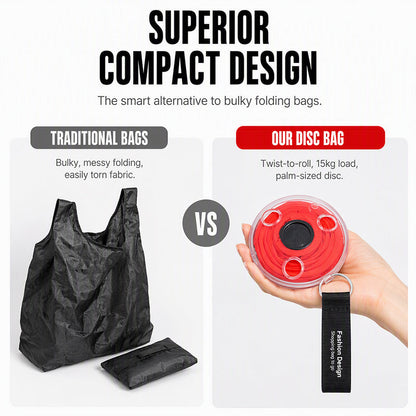 📢📢40% OFF !! ⏰ Roll-Up Shopping Bag: Twist Storage, 15kg Load, Tear-Resistant, Fits in Palm, Eco-Friendly
