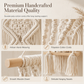 Bohemian Hand Woven Macrame Wall Hanging Floating Shelf for Books and Plants Living Room Decor