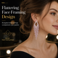 Rhombus Cubic Zirconia Tassel Drop Earrings with Silver Needles Elegant Statement Studs for Women