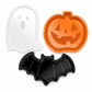Halloween Pumpkin Ghost and Bat Shaped Candy Plates PP Plastic Fruit Trays and Decorative Snack Dishes