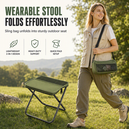📢📢40% OFF !! ⏰Portable Folding Stool Backpack Lightweight Outdoor Camping Chair and Multipurpose Crossbody Handbag