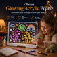 Rechargeable LED Acrylic Message Board with 7 Fluorescent Pens 30x20cm Light Up Drawing and Writing Pad for Kids DIY Doodle