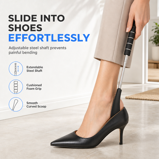 📢📢40% OFF !! ⏰Telescopic Stainless Steel Long-Handle Shoe Horn